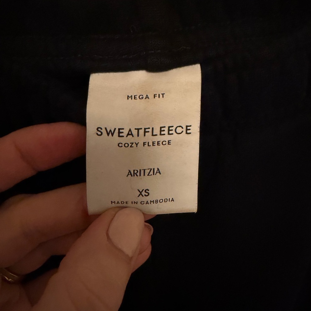 ARITZIA SWEAT FLEECE COZY FLEECE MEGA FIT Black Sweatpants Size XS - Picture 7 of 11